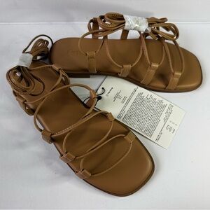 The Drop Women’s Strappy Flat Gladiator Sandals Tan Brown Size 5 NWT